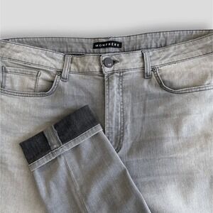 Monfrere Jeans GREYSON Mens 40 Ash Grey Japanese Denim Skinny Fit Pants USA made
